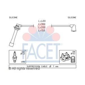 facet Spark Plug Wire Set for Mazda Miata - 4.9745