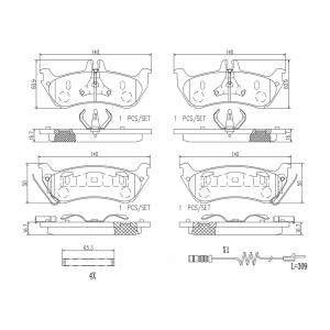 brembo Premium Ceramic Rear Disc Brake Pads for 2002 Mercedes-Benz ML320 - P50044N