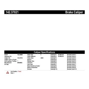 Centric Posi Quiet™ Loaded Brake Caliper for 1991 Porsche 911 - 142.37021