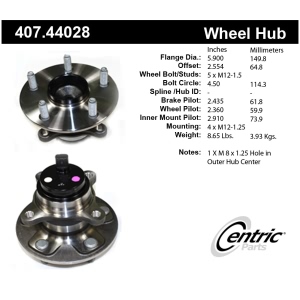Centric Premium™ Wheel Bearing And Hub Assembly for Lexus IS F - 407.44028