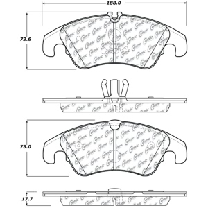 Centric Posi Quiet™ Semi-Metallic Front Disc Brake Pads for 2017 Audi A6 Quattro - 104.13221