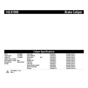 Centric Posi Quiet™ Loaded Brake Caliper for Mercury Marauder - 142.61008