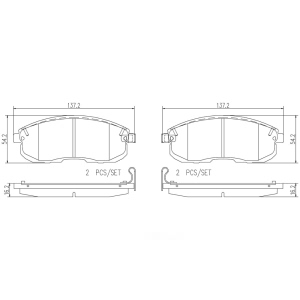 brembo Premium Ceramic Front Disc Brake Pads for 2011 Nissan Versa - P56065N