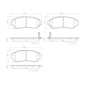 brembo Premium Ceramic Front Disc Brake Pads for 2015 Honda CR-V - P28068N