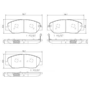 brembo Premium Ceramic Front Disc Brake Pads for 2010 Hyundai Genesis - P30072N