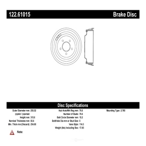 Centric Premium™ Brake Drum for Ford Maverick - 122.61015
