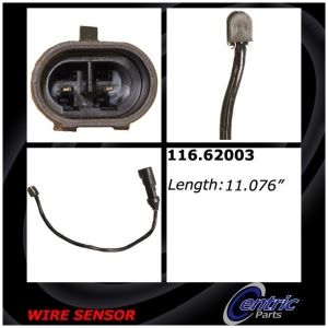 Centric Rear Driver Side Brake Pad Sensor for 2011 Chevrolet Corvette - 116.62003