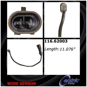 Centric Rear Driver Side Brake Pad Sensor for 2013 Chevrolet Corvette - 116.62003