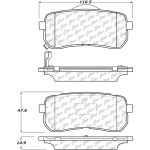 Centric Posi Quiet™ Ceramic Rear Disc Brake Pads for 2017 Kia Sedona - 105.13020