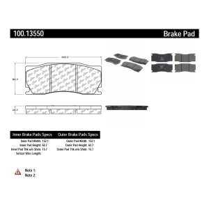 Centric Formula 100 Series™ OEM Brake Pads for 2012 Jaguar XKR-S - 100.13550