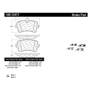 Centric Formula 100 Series™ OEM Brake Pads for 2015 Audi RS5 - 100.15471