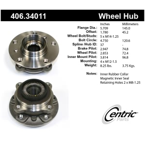 Centric Premium™ Wheel Bearing And Hub Assembly for 2015 BMW M5 - 406.34011