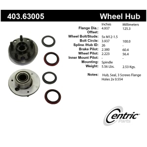 Centric Premium™ Wheel Hub Repair Kit for 1990 Dodge Spirit - 403.63005