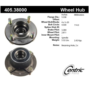 Centric Premium™ Wheel Bearing And Hub Assembly for 1987 Saab 900 - 405.38000