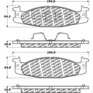 Centric Posi Quiet Pro™ Semi-Metallic Front Disc Brake Pads for 1994 Ford Bronco - 500.06320