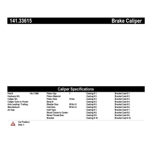 Centric Semi-Loaded Brake Caliper for 2010 Audi TT Quattro - 141.33615
