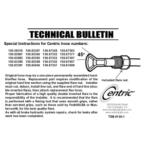 Centric Brake Hose for 2010 Dodge Dakota - 150.67407