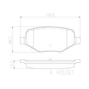 brembo Premium Ceramic Rear Disc Brake Pads for 2014 Ford Police Interceptor Sedan - P24172N