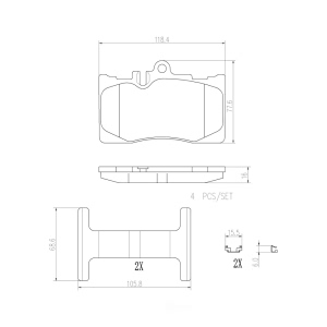 brembo Premium Ceramic Front Disc Brake Pads for 2002 Lexus LS430 - P83058N