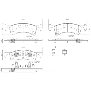 brembo Premium Ceramic Front Disc Brake Pads for 2003 Lincoln Navigator - P24111N