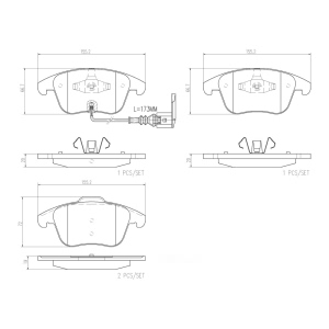 brembo Premium Ceramic Front Disc Brake Pads for Volkswagen Tiguan Limited - P85130N