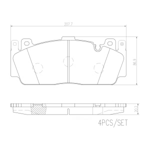 brembo Premium Ceramic Front Disc Brake Pads for 2014 BMW M6 Gran Coupe - P06079N