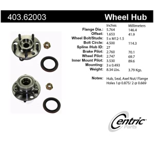 Centric Premium™ Wheel Hub Repair Kit for 1987 Oldsmobile Cutlass Cruiser - 403.62003