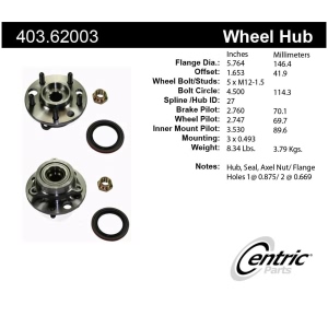 Centric Premium™ Wheel Hub Repair Kit for 1988 Oldsmobile Cutlass Cruiser - 403.62003