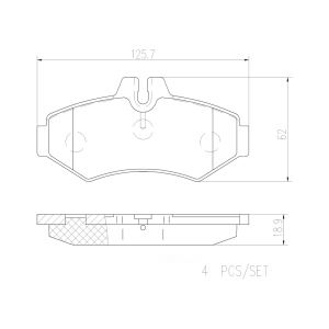 brembo Premium Ceramic Rear Disc Brake Pads for Dodge Sprinter 2500 - P50020N