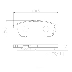 brembo Premium Ceramic Rear Disc Brake Pads for Mazda Protege5 - P24142N