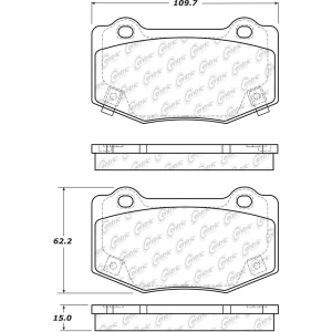 Centric Posi Quiet™ Ceramic Rear Disc Brake Pads for 2016 Cadillac ATS - 105.17180