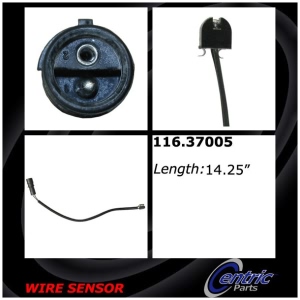 Centric Brake Pad Sensor Wire for 1985 Porsche 944 - 116.37005