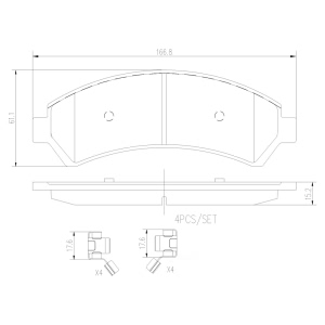 brembo Premium Ceramic Front Disc Brake Pads for 1999 Chevrolet Blazer - P10016N