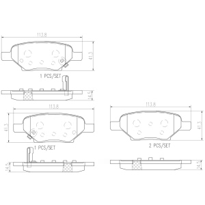 brembo Premium Ceramic Rear Disc Brake Pads for 2010 Chevrolet Malibu - P10062N