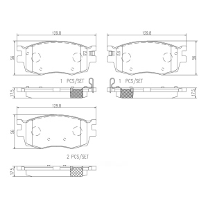 brembo Premium Ceramic Front Disc Brake Pads for Kia Rio5 - P30026N