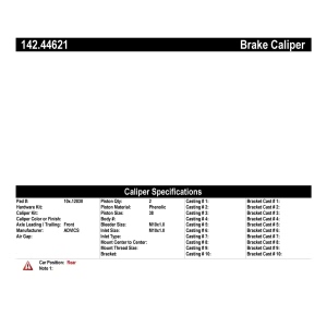 Centric Posi Quiet™ Loaded Brake Caliper for 2012 Lexus LS460 - 142.44621