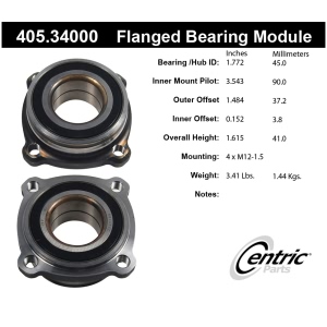 Centric Premium™ Rear Driver Side Wheel Bearing Module for 2007 BMW X5 - 405.34000