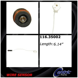 Centric Front Brake Pad Sensor for Mercedes-Benz 190D - 116.35002
