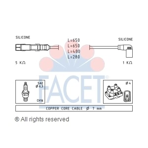 facet Spark Plug Wire Set for 1998 Volkswagen Beetle - 4.9585