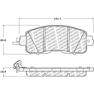 Centric Posi Quiet Pro™ Ceramic Front Disc Brake Pads for 2018 Nissan Leaf - 500.16500