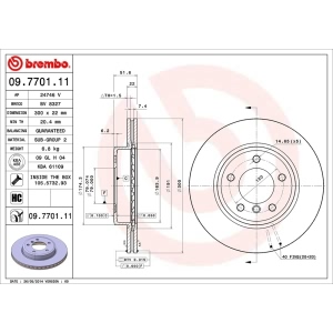 brembo UV Coated Series Vented Front Brake Rotor for 2004 BMW 325Ci - 09.7701.11