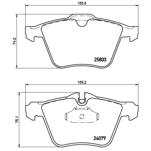 brembo Premium Low-Met OE Equivalent Front Brake Pads for 2017 Jaguar F-Type - P36028