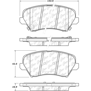 Centric Posi Quiet™ Ceramic Front Disc Brake Pads for 2018 Kia Forte - 105.18280