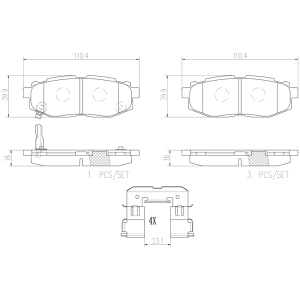 brembo Premium Ceramic Rear Disc Brake Pads for Toyota 86 - P78018N