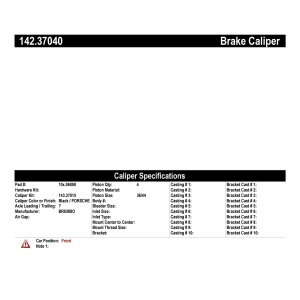 Centric Posi Quiet™ Loaded Brake Caliper for 1990 Porsche 944 - 142.37040