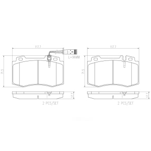 brembo Premium Ceramic Front Disc Brake Pads for Mercedes-Benz S55 AMG - P50041N