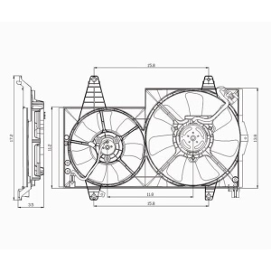 TYC Dual Radiator And Condenser Fan Assembly for Volvo S40 - 621250