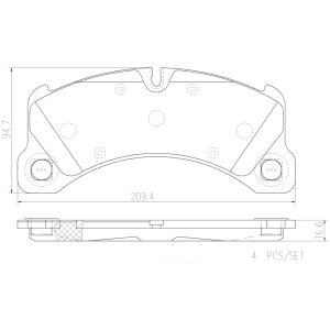 brembo Premium Ceramic Front Disc Brake Pads for 2011 Porsche Cayenne - P65026N
