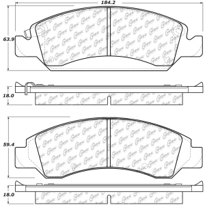 Centric Posi Quiet™ Ceramic Front Disc Brake Pads for 2020 Cadillac Escalade - 105.13630