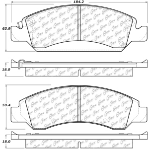 Centric Posi Quiet™ Ceramic Front Disc Brake Pads for 2019 GMC Yukon - 105.13630